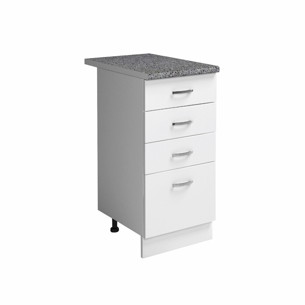 Рабочий стол 40 цвет Белый (3+1 ящик) столешница Гранит SANTREK HOME (ЛДСП)
