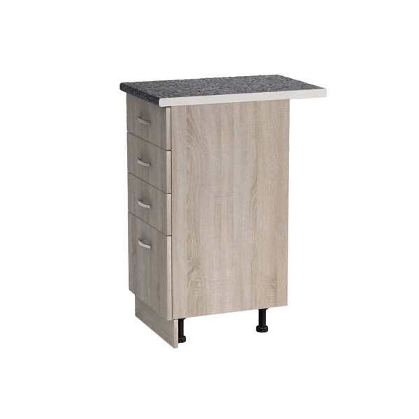 Рабочий стол 40 цвет Дуб сонома (3+1 ящик) столешница Гранит SANTREK HOME (ЛДСП)