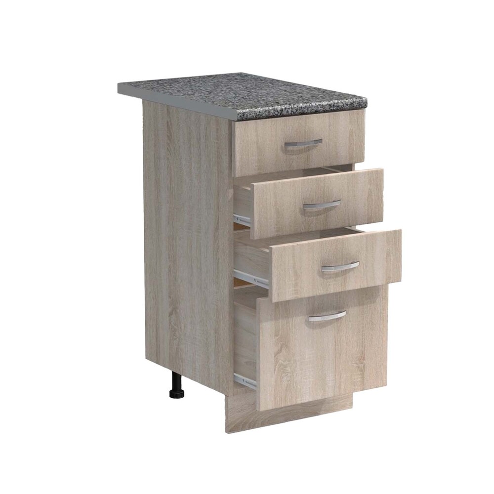 Рабочий стол 40 цвет Дуб сонома (3+1 ящик) столешница Гранит SANTREK HOME (ЛДСП)