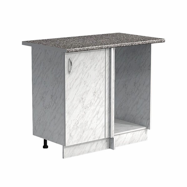 Рабочий стол угловой универсальный 100 цвет Карара столешница Гранит SANTREK HOME (ЛДСП)