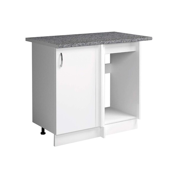 Рабочий стол угловой универсальный 100 цвет Белый столешница Гранит SANTREK HOME (ЛДСП)