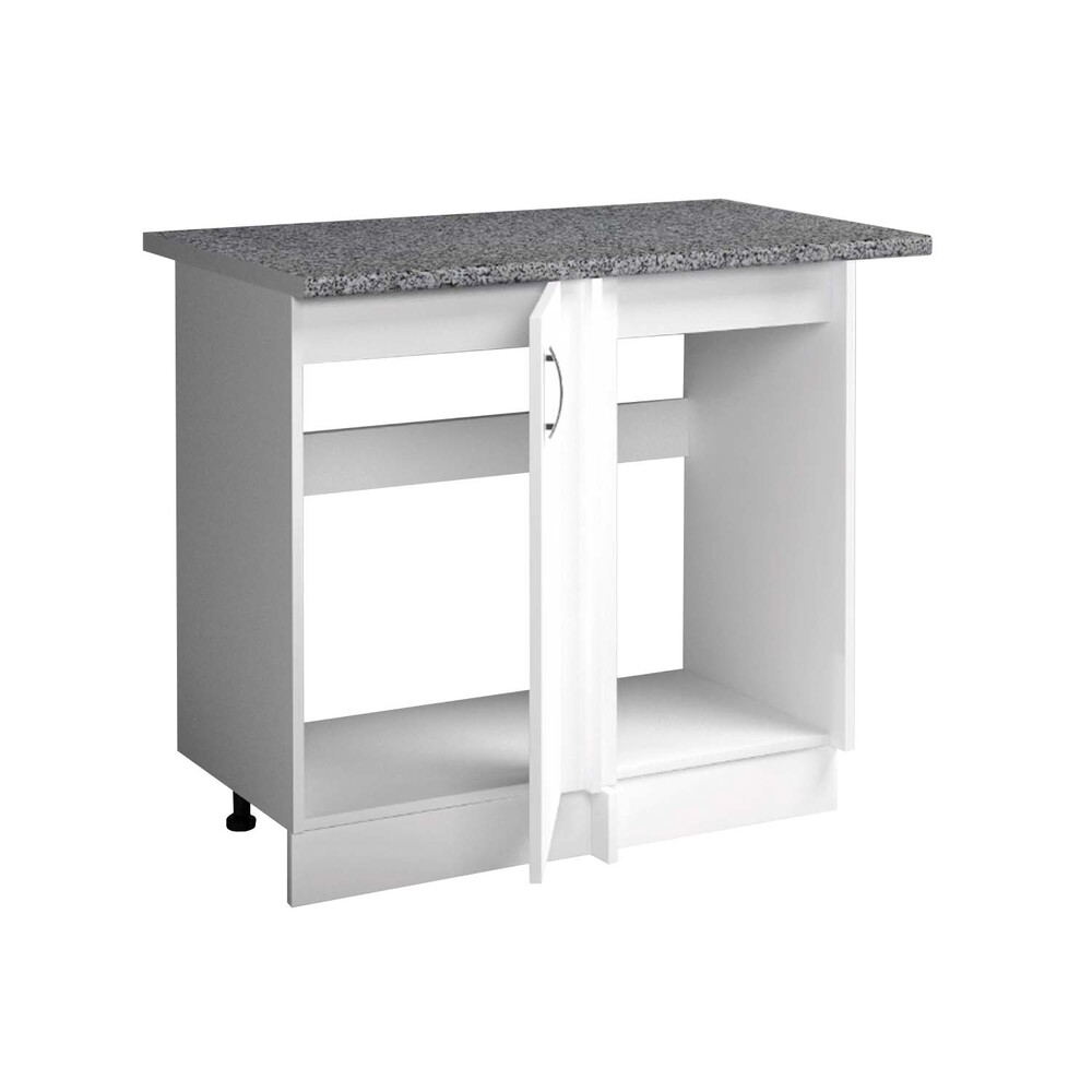 Рабочий стол угловой универсальный 100 цвет Белый столешница Гранит SANTREK HOME (ЛДСП)