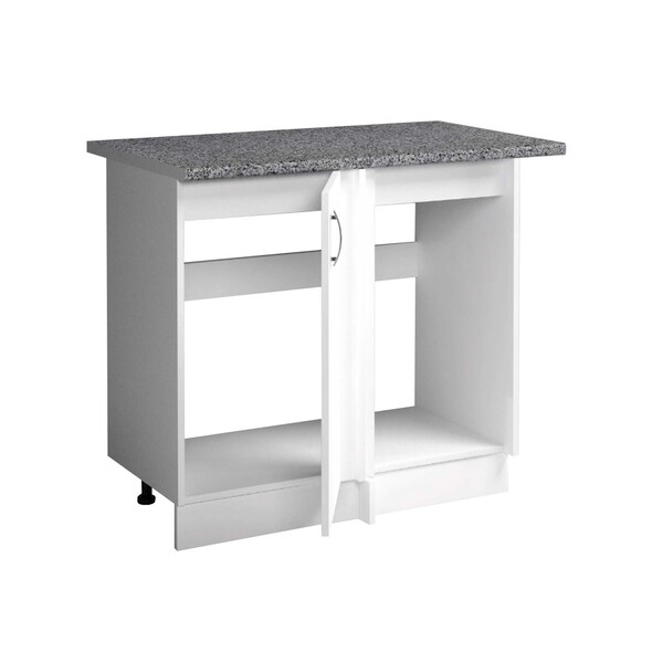 Рабочий стол угловой универсальный 100 цвет Белый столешница Гранит SANTREK HOME (ЛДСП)