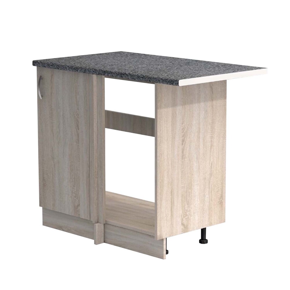 Рабочий стол угловой универсальный 100 цвет Дуб сонома столешница Гранит SANTREK HOME (ЛДСП)