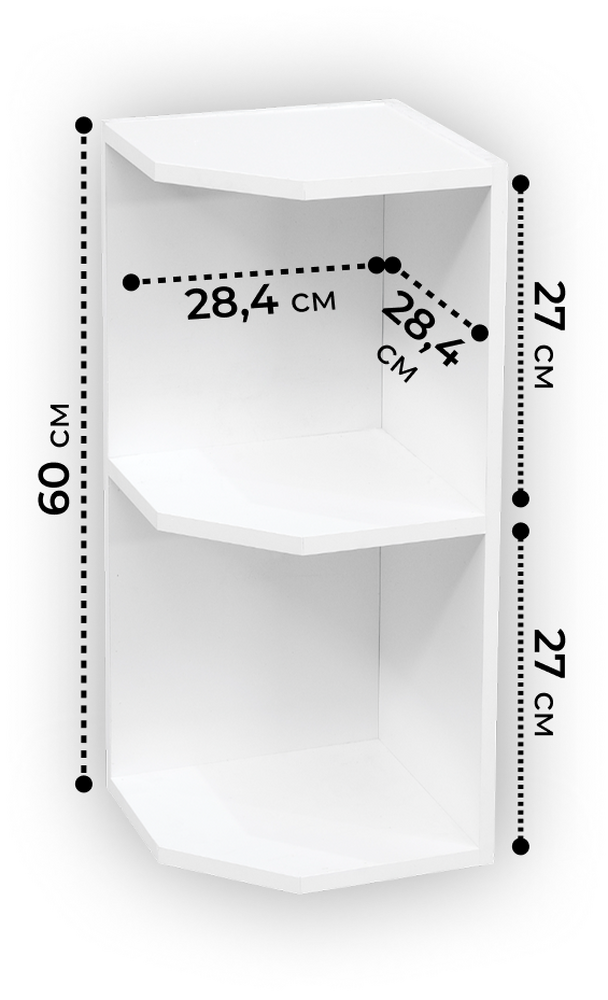 Шкаф-полка 300 цвет Белый SANTREK HOME (ЛДСП)