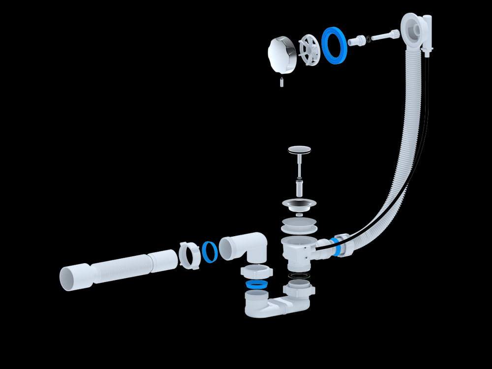 Слив для литьевых ванн 580 мм (для ванн  Марбея, Венеция, Афина) (Анипласт ЕМ 601 АК) сл00214 