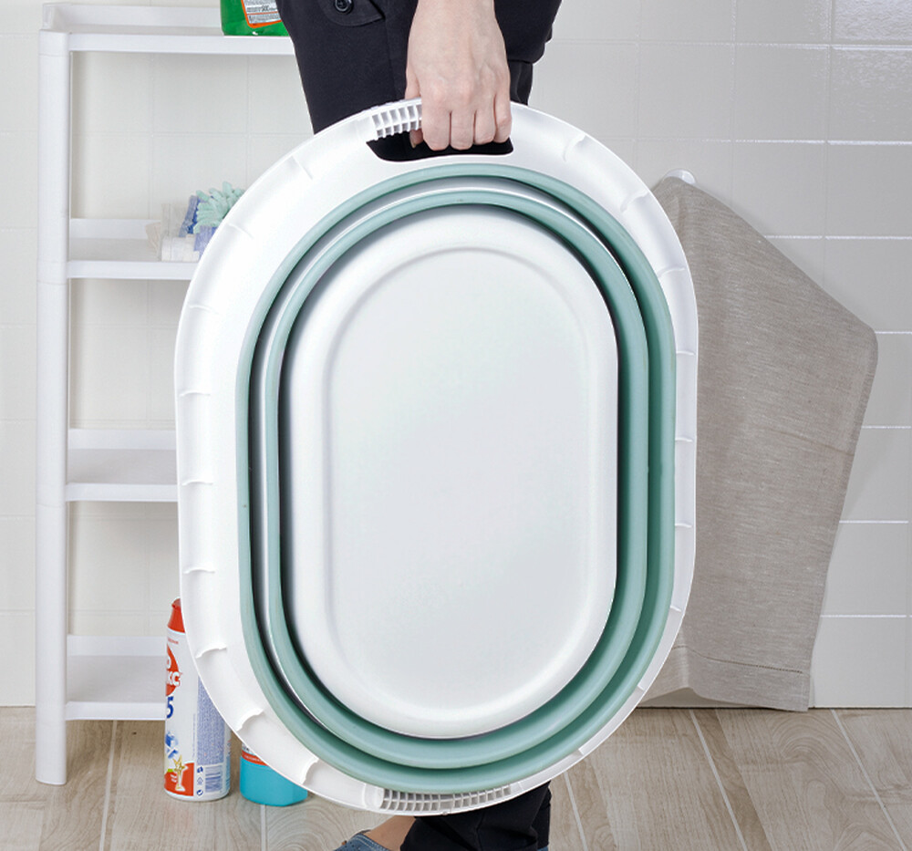 Таз складной ФЛЕКС 38л овальный Морская волна (М-Пластика) (М2515)