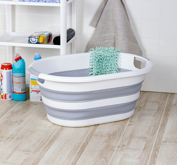 Таз складной ФЛЕКС 38л овальный Смоки (М-Пластика) (М2515)