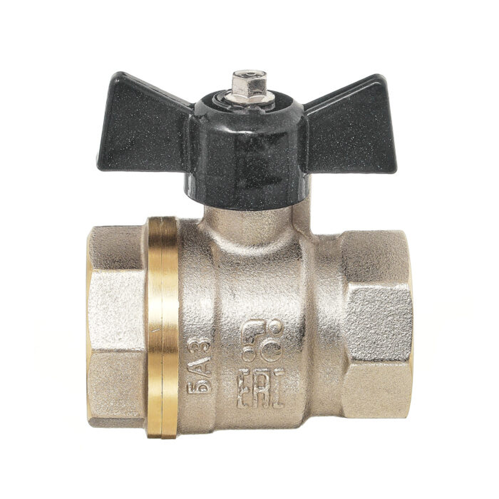 Кран вода 11Б27п1 ДУ-20 3/4 г/г бабочка НИКЕЛЬ БОЛОГОЕ