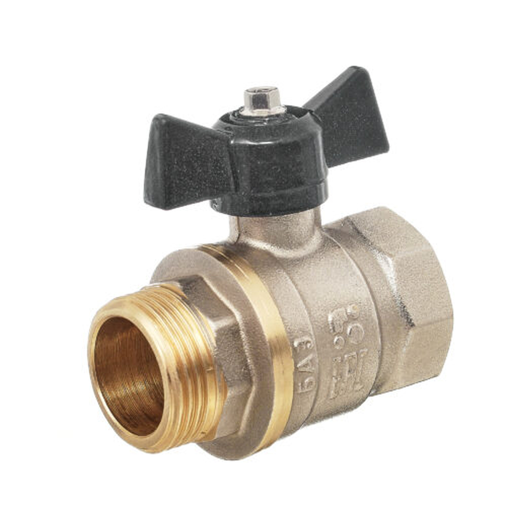 Кран вода 11Б27п1 ДУ-20 3/4 г/ш бабочка НИКЕЛЬ БОЛОГОЕ