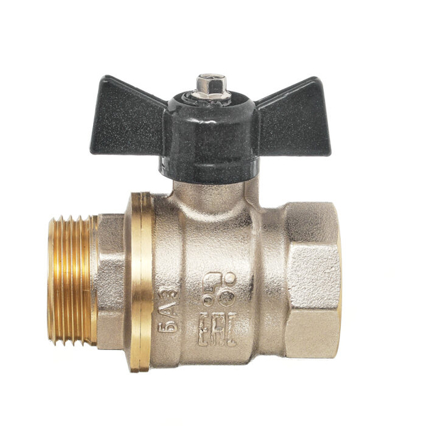 Кран вода 11Б27п1 ДУ-20 3/4 г/ш бабочка НИКЕЛЬ БОЛОГОЕ