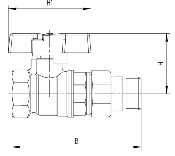 Кран вода 11Б27П1 ДУ-15 1/2 г/ш американка баб НИКЕЛЬ БОЛОГОЕ
