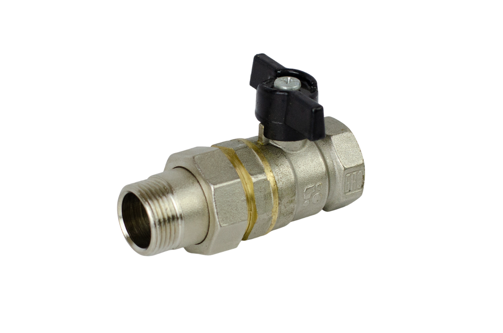 Кран вода 11Б27П1 ДУ-20 3/4 г/ш американка баб. НИКЕЛЬ БОЛОГОЕ