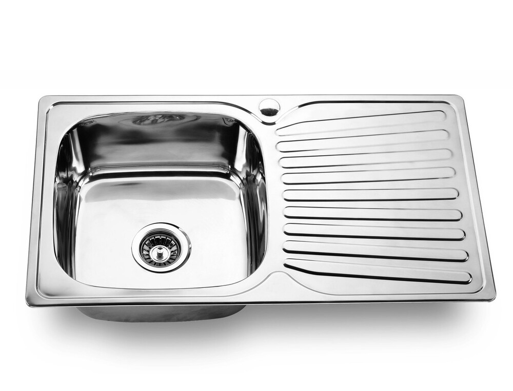 Мойка нерж врезная 78х48х160, т.0,6 левая бол. сиф (+сифон) Китай   АКЦИЯ