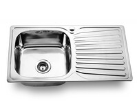 Мойка нерж врезная 78х48х160, т.0,6 левая бол. сиф (+сифон) Китай   АКЦИЯ