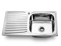 Мойка нерж врезная 78х48х160, т.0,6 правая бол. сиф (+сифон) Китай   АКЦИЯ