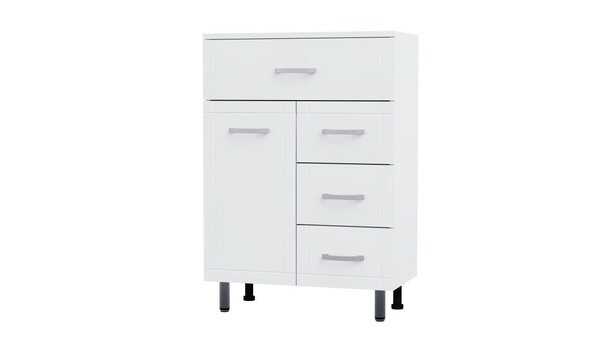 Комод SANTREK HOME "Лидия" (Белый) 1 ящик 2 двери 645х716х390