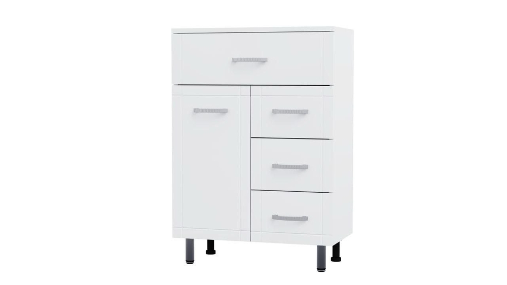 Комод SANTREK HOME "Лидия" (Белый) 1 ящик 2 двери 645х716х390