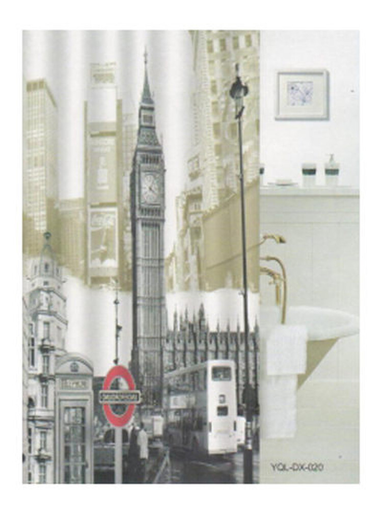 Штора д/ван "ZALEL" ФОТОПРИНТ 180х180 YGL DX-020 с кольцами