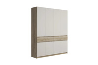 БОСТОН ШК-004 Шкаф 4-ств. ЛДСП (Комплект) Корпус - Дуб Крафт серый  Фасад ЛДСП - Кашемир 5981 BS / ЛДСП Дуб Крафт серый АВ8 153 (6 мест)