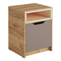 RICH Тумба ТМ-001 Корпус - Дуб Крафт золотой  Фасад ЛДСП - Миндаль / Глиняный серый (1 место) ЧШ291 КАТЕГОРИЯ А