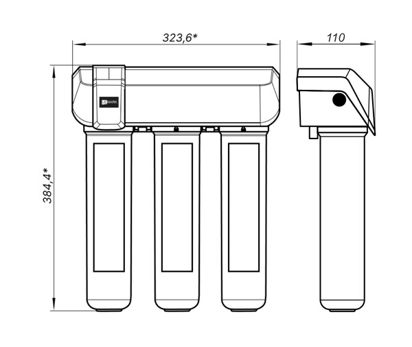 Комплект LM3075C086	: Смеситель LM3075C для кухни с гибким изливом + Фильтр для очистки жесткой воды OPTIMA LEMARK