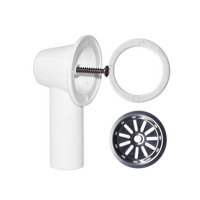 Комплект для ремонта круглого перелива №21 РК-21(корпус перелива, нерж.чашка д.36мм, саморез, прокладка)