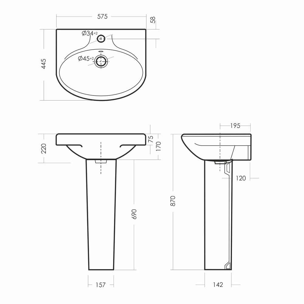 Умывальник "Самарский 57" Белый S1 г. Самара
