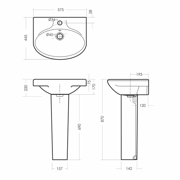 Умывальник "Самарский 57" Белый S1 г. Самара