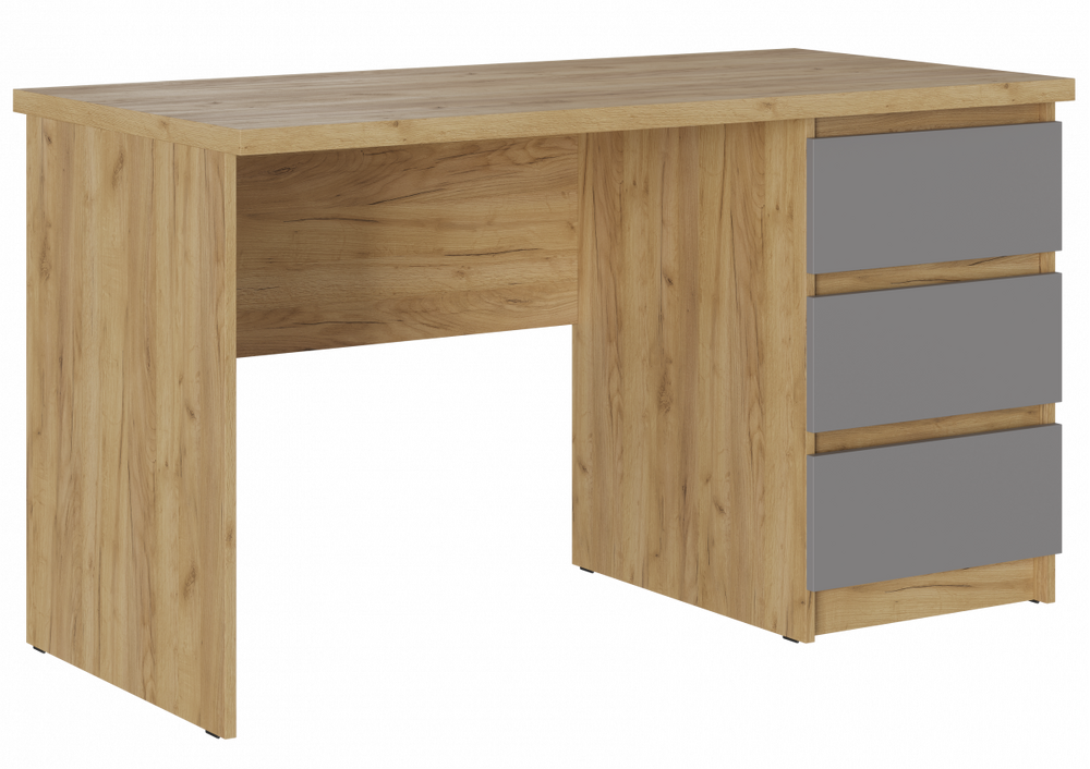 БОСТОН Стол письменный СП-001 ЛДСП (Комплект) Корпус - Дуб Крафт золотой  Фасад ЛДСП - Серый Шифер (3 места) АВ8 067 КАТЕГОРИЯ А