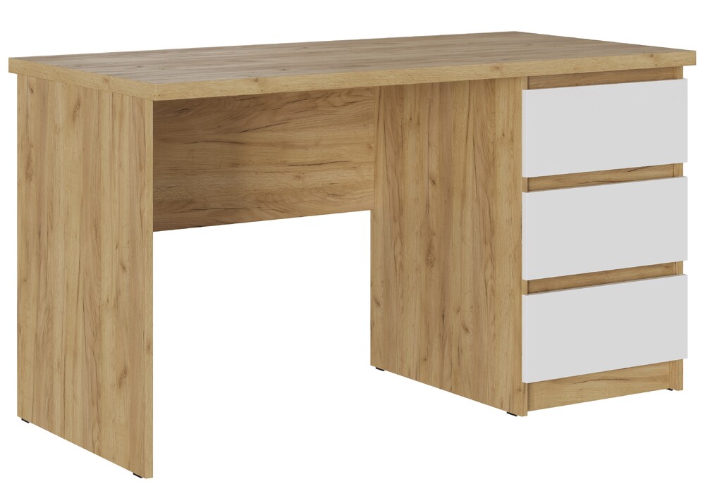 БОСТОН Стол письменный СП-001 МДФ (Комплект) Корпус - Дуб Крафт золотой  Фасад МДФ - глянцевая Белый (3 места) АВ8 068 КАТЕГОРИЯ А