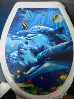 Сиденье д/унитаза жесткое КЛАССИК "Дельфины" (Морское дно)