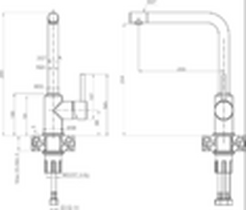 Смеситель Кухня GRANFEST  (3651) d=35 боковой Г - образный  (кашемир)