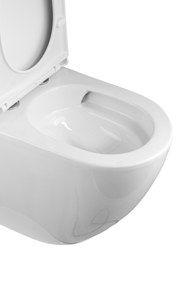 Унитаз-компакт безободковый (Торнадо) HOLLER TORNADO WEST (620*370*820мм, сиденье дюропласт с микролифтом, арматура 2-х режимная)  (2 места) белый