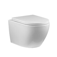 Унитаз подвесной безободковый (Торнадо) HOLLER NEXT (530*360*350мм, сиденье дюропласт, микролифт) белый