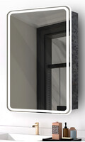 Зеркало-шкаф SANTREK HOME с LED подсветкой "МОНАКО ФЛИП" евро 500х800мм камень серый