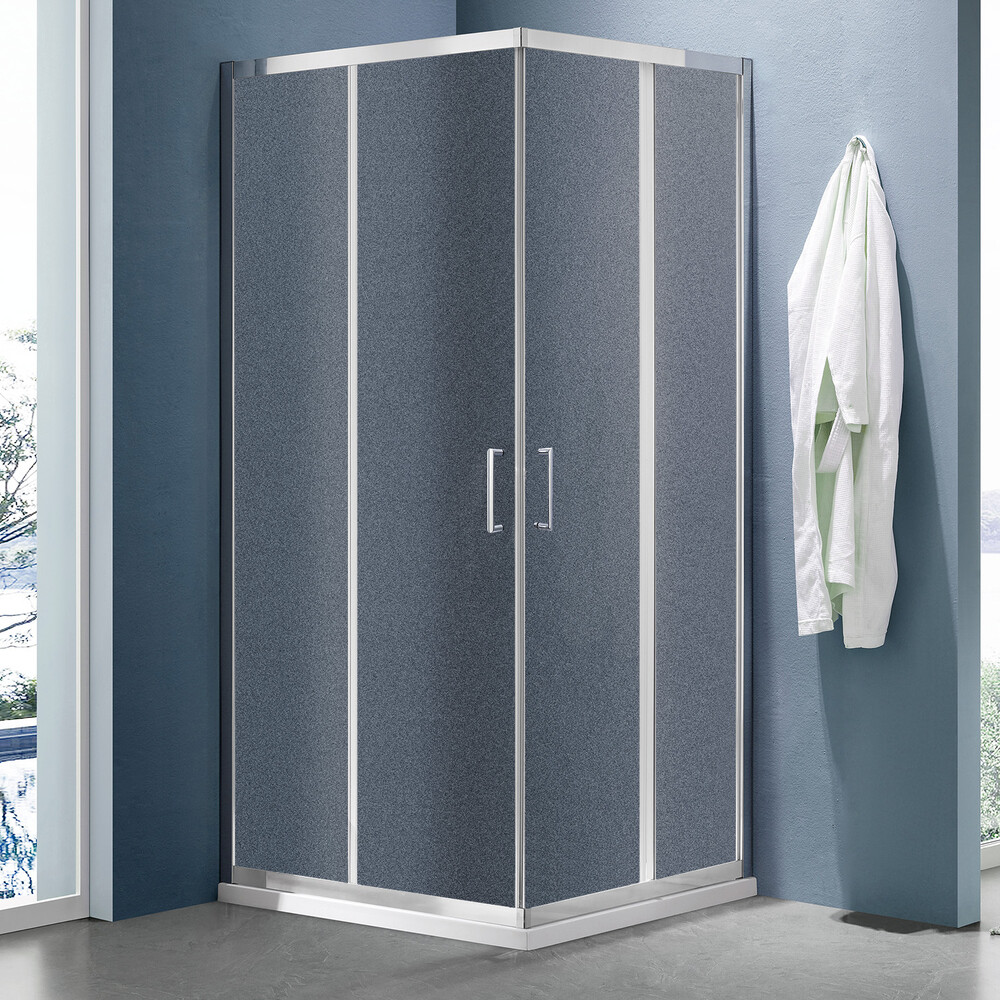 Душевое ограждение SANTREK AQUA Lea-CR-1000*900-G-Chrome 1000*900*1850 Г-обр. стекло Грейп 5мм, профиль Хром  