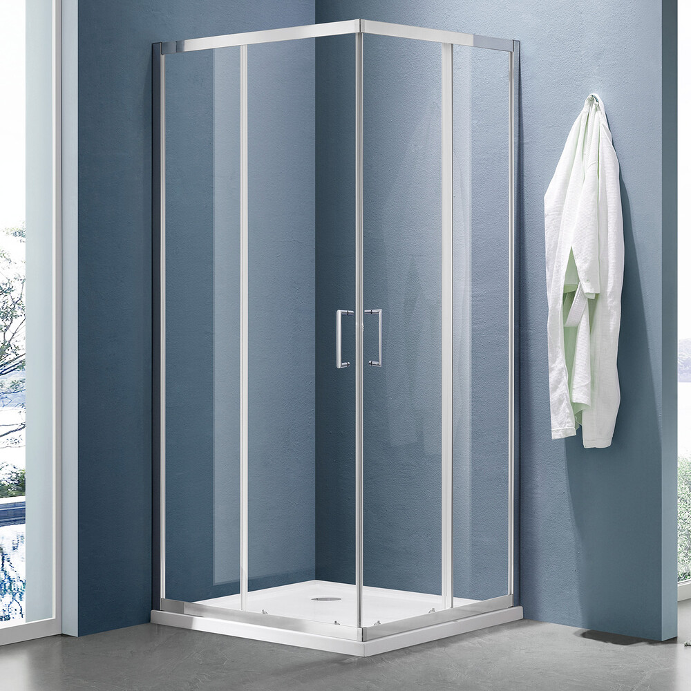 Душевое ограждение SANTREK AQUA Lea-CR-1000*800-C-Chrome 1000*800*1850 Г-обр. стекло Прозр 5мм, профиль Хром