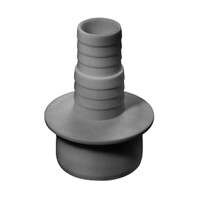 50 заглушка со штуцером для сливных шлангов 3/4"-1/2"   СЕРАЯ