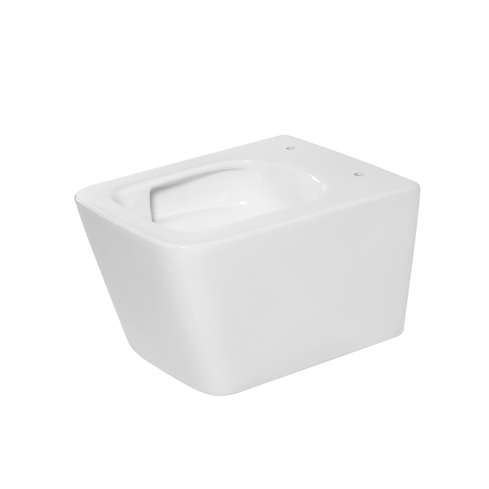 Унитаз подвесной безободковый (Торнадо 3.0) HOLLER COMO (520*360*370мм, сиденье дюропласт, микролифт) белый