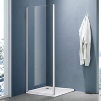 Боковая часть душ. ограждения SANTREK AQUA Lea- SP-1000-C-Brushed 1000*1850 стекло Прозр 5мм, профиль Сатин 
