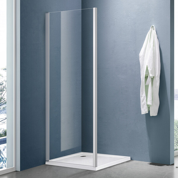 Боковая часть душ. ограждения SANTREK AQUA Lea- SP-1000-C-Brushed 1000*1850 стекло Прозр 5мм, профиль Сатин 
