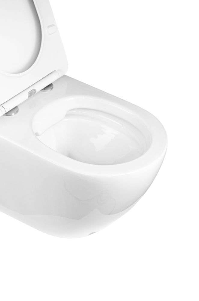 Унитаз подвесной безободковый HOLLER POINT T (490*360*360мм, сиденье дюропласт, микролифт) белый