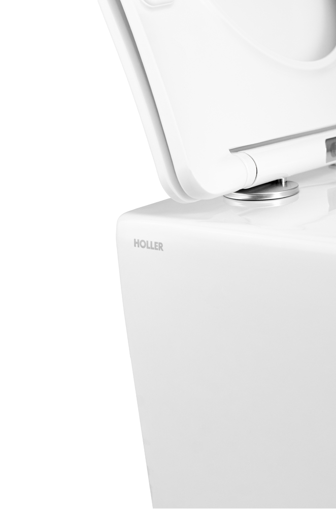 Унитаз подвесной безободковый HOLLER POINT T (490*360*360мм, сиденье дюропласт, микролифт) белый