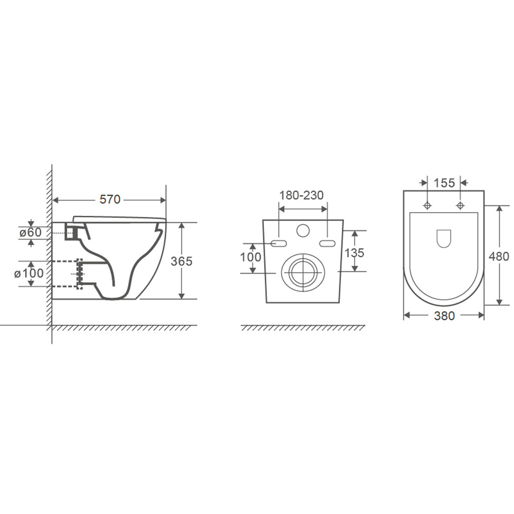  Унитаз подвесной безободковый HOLLER PROMO (570*380*365мм, сиденье дюропласт, микролифт) белый