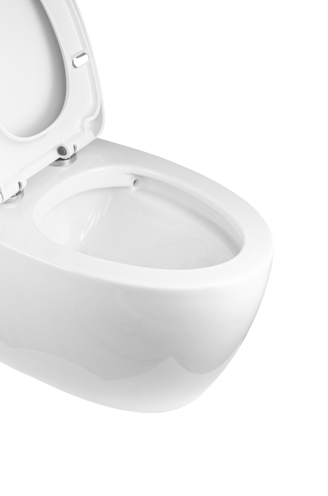  Унитаз подвесной безободковый HOLLER PROMO (570*380*365мм, сиденье дюропласт, микролифт) белый