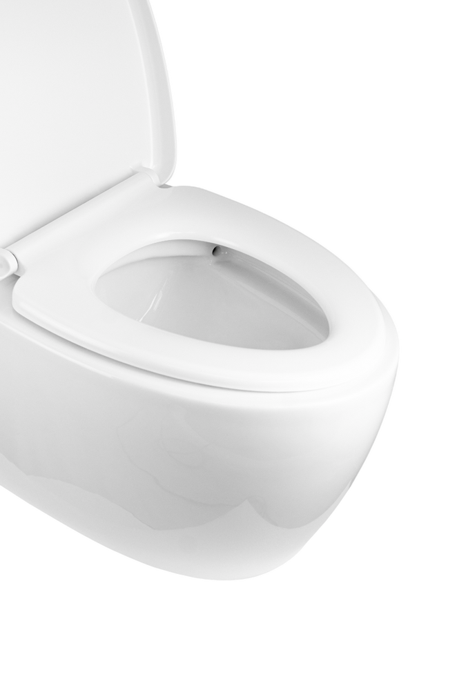  Унитаз подвесной безободковый HOLLER PROMO (570*380*365мм, сиденье дюропласт, микролифт) белый