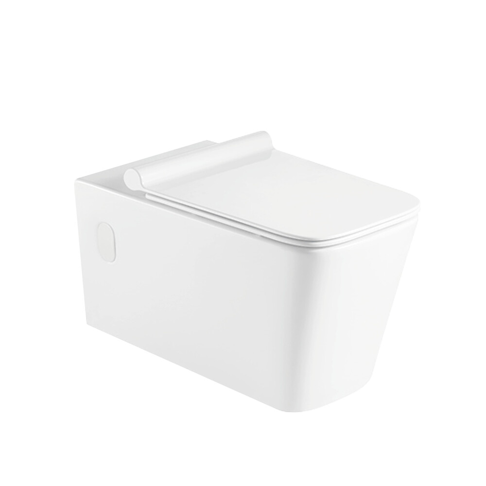   Унитаз подвесной безободковый HOLLER TOWER (575*360*370мм, сиденье дюропласт, микролифт) белый