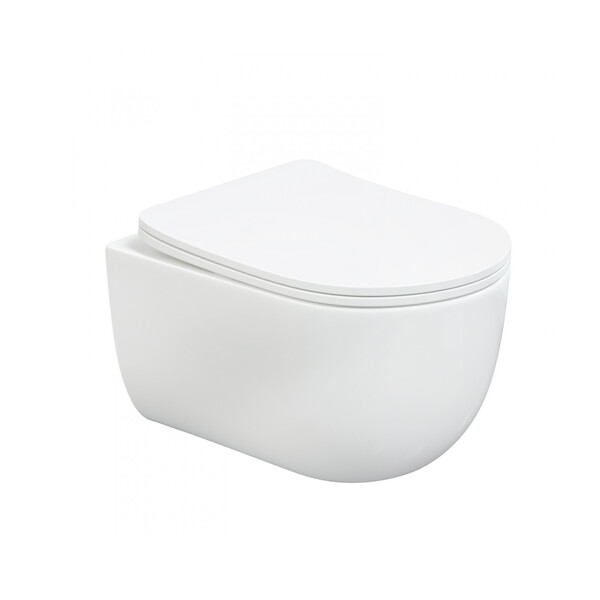  Унитаз подвесной безободковый HOLLER GREAT (525*360*340мм, сиденье дюропласт, микролифт) белый