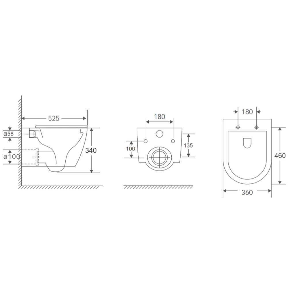  Унитаз подвесной безободковый HOLLER GREAT (525*360*340мм, сиденье дюропласт, микролифт) белый